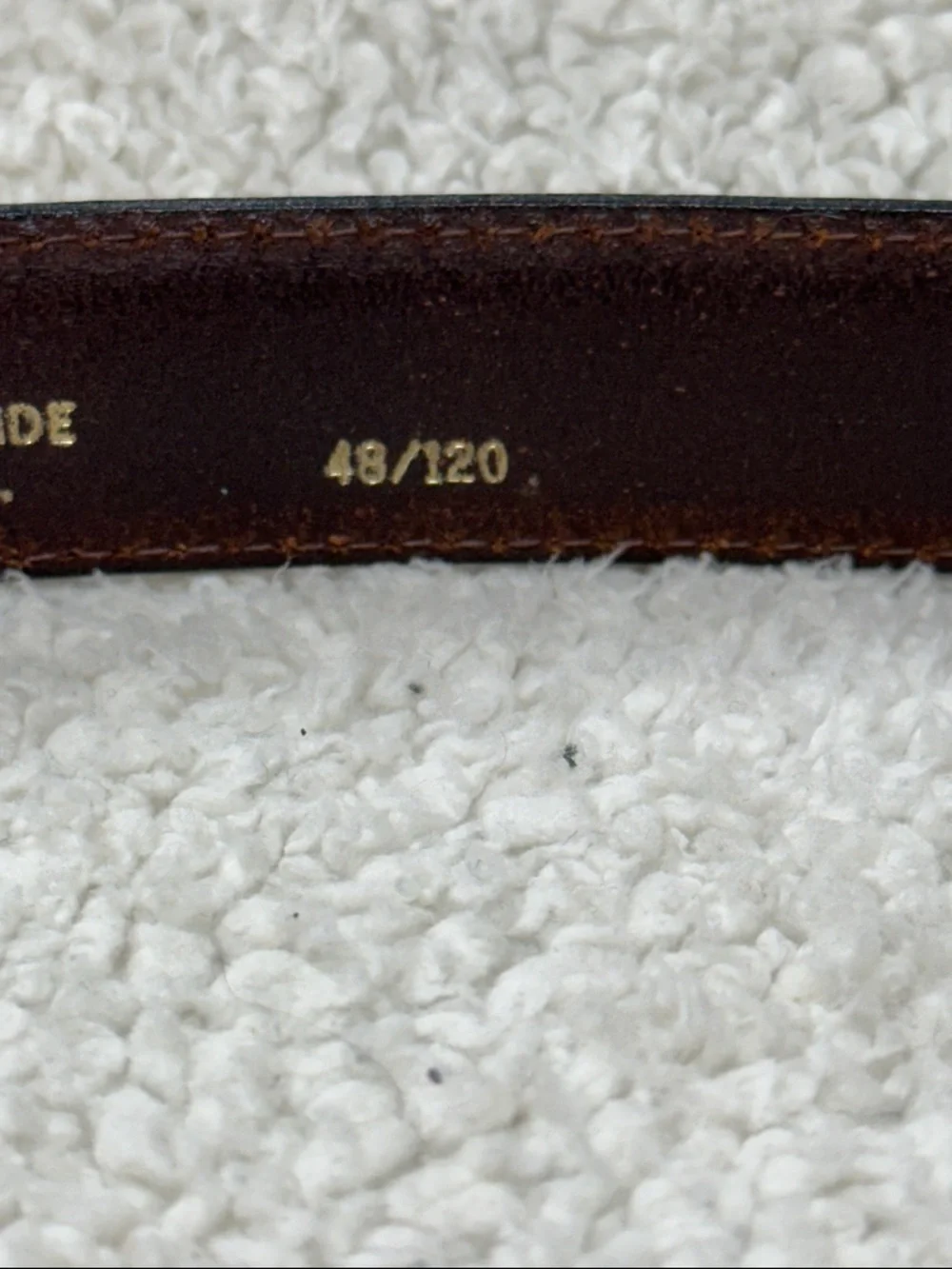 Dockers Mens Brown Full Grain  Leather Belt Top Stitched Silver Tone‎ Buckle 48